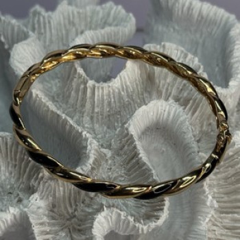 Bangle 925 Sterling Silver Gold Plated Onyx Bracelet