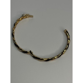 Bangle 925 Sterling Silver Gold Plated Onyx Bracelet