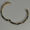 Bangle 925 Sterling Silver Gold Plated Onyx Bracelet