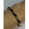 Bangle 925 Sterling Silver Gold Plated Onyx Bracelet