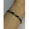 Bangle 925 Sterling Silver Gold Plated Onyx Bracelet