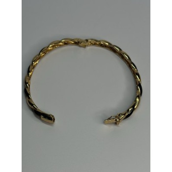 Bangle 925 Sterling Silver Gold Plated Onyx Bracelet