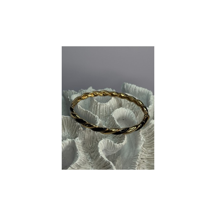 Bangle 925 Sterling Silver Gold Plated Onyx Bracelet