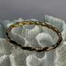Bangle 925 Sterling Silver Gold Plated Onyx Bracelet