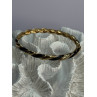 Bangle 925 Sterling Silver Gold Plated Onyx Bracelet