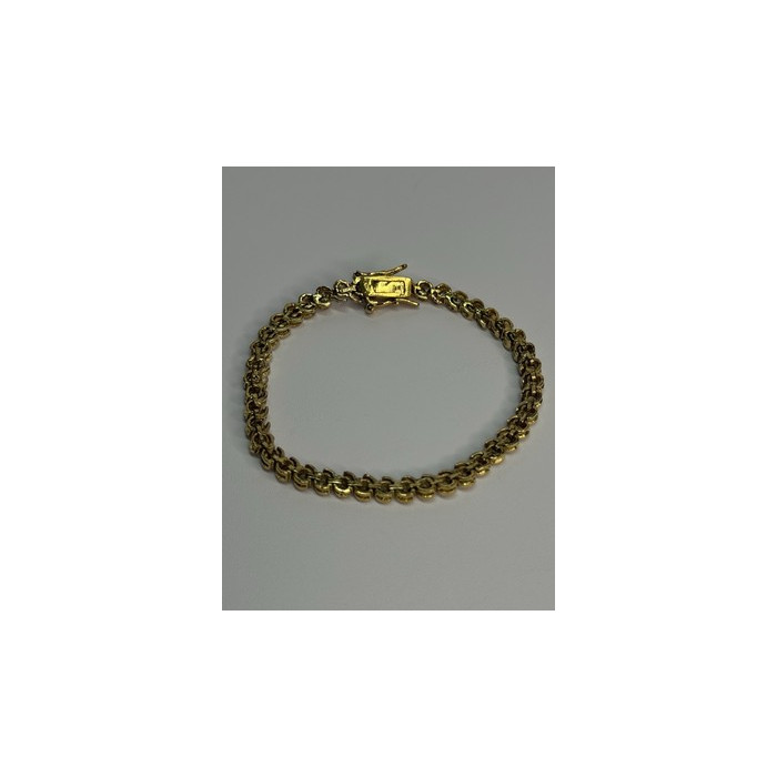 925 Sterling Silver Gold Plated CZ Bracelet Length 7 Inch