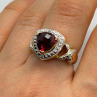 925 Sterling Silver Gold Plated Spinel Ring Size 7