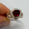 925 Sterling Silver Gold Plated Spinel Ring Size 7