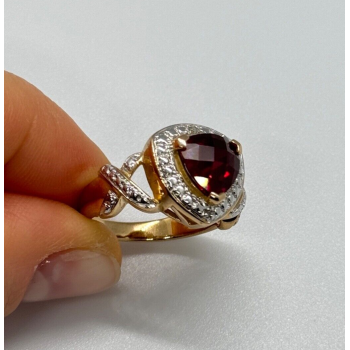 925 Sterling Silver Gold Plated Spinel Ring Size 7