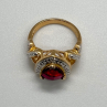 925 Sterling Silver Gold Plated Spinel Ring Size 7