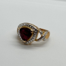 925 Sterling Silver Gold Plated Spinel Ring Size 7