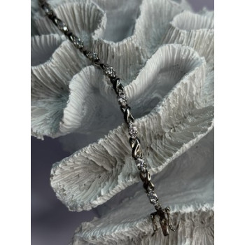 Beautiful 925 Sterling Silver CZ Bracelet Length 7 Inch