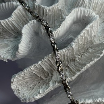 Beautiful 925 Sterling Silver CZ Bracelet Length 7 Inch