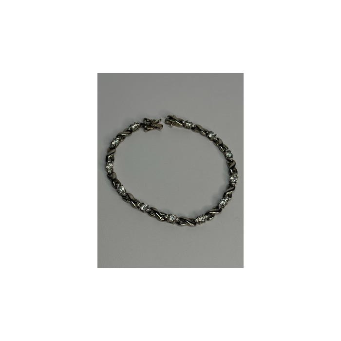 Beautiful 925 Sterling Silver CZ Bracelet Length 7 Inch