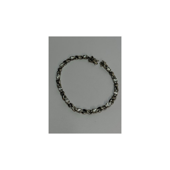 Beautiful 925 Sterling Silver CZ Bracelet Length 7 Inch