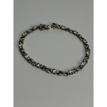 Beautiful 925 Sterling Silver CZ Bracelet Length 7 Inch