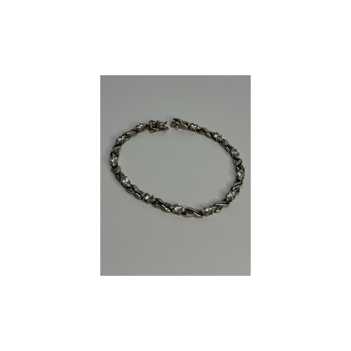 Beautiful 925 Sterling Silver CZ Bracelet Length 7 Inch