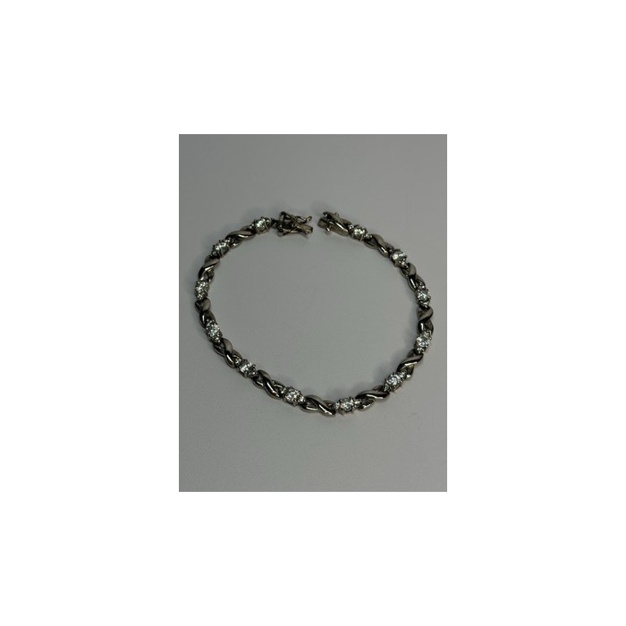Beautiful 925 Sterling Silver CZ Bracelet Length 7 Inch