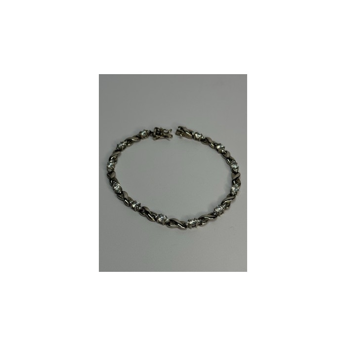 Beautiful 925 Sterling Silver CZ Bracelet Length 7 Inch