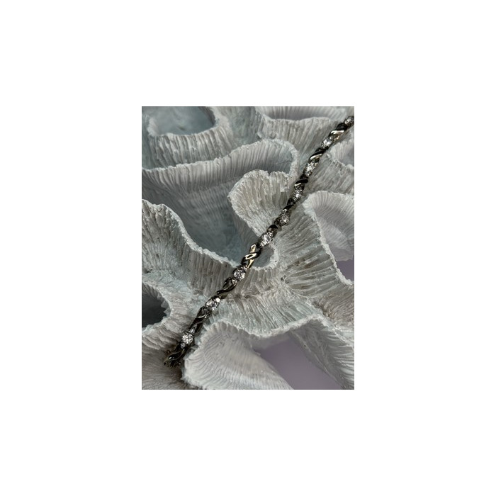 Beautiful 925 Sterling Silver CZ Bracelet Length 7 Inch