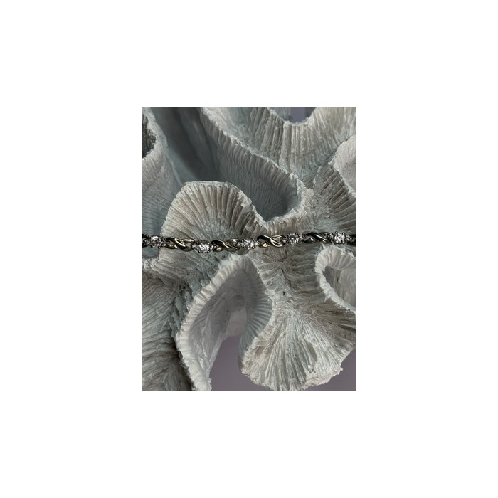 Beautiful 925 Sterling Silver CZ Bracelet Length 7 Inch