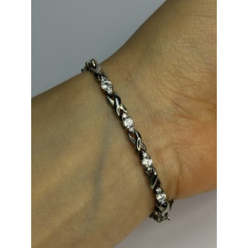 Beautiful 925 Sterling Silver CZ Bracelet Length 7 Inch