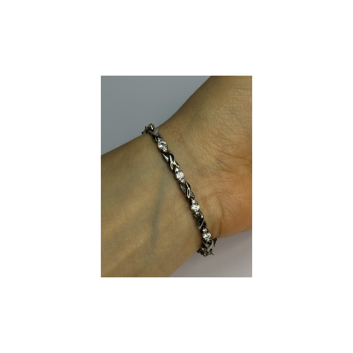 Beautiful 925 Sterling Silver CZ Bracelet Length 7 Inch
