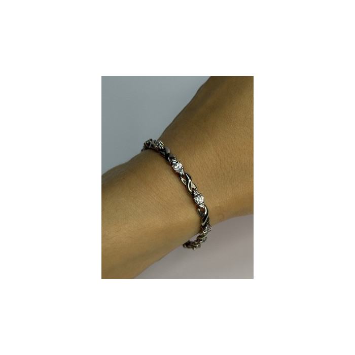 Beautiful 925 Sterling Silver CZ Bracelet Length 7 Inch