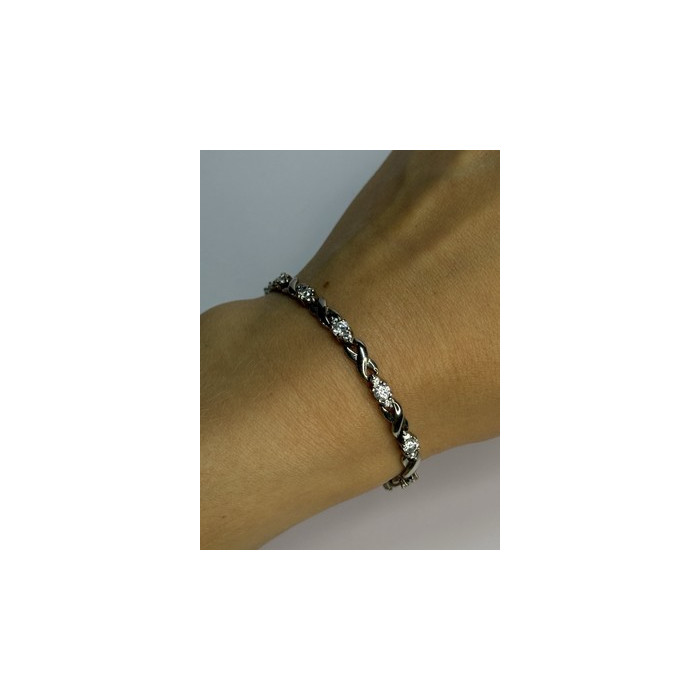 Beautiful 925 Sterling Silver CZ Bracelet Length 7 Inch