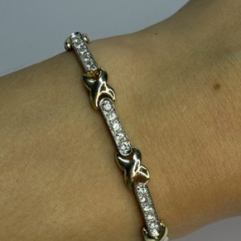 Elegant 925 Sterling Silver CZ Bracelet Length 7.5 Inch
