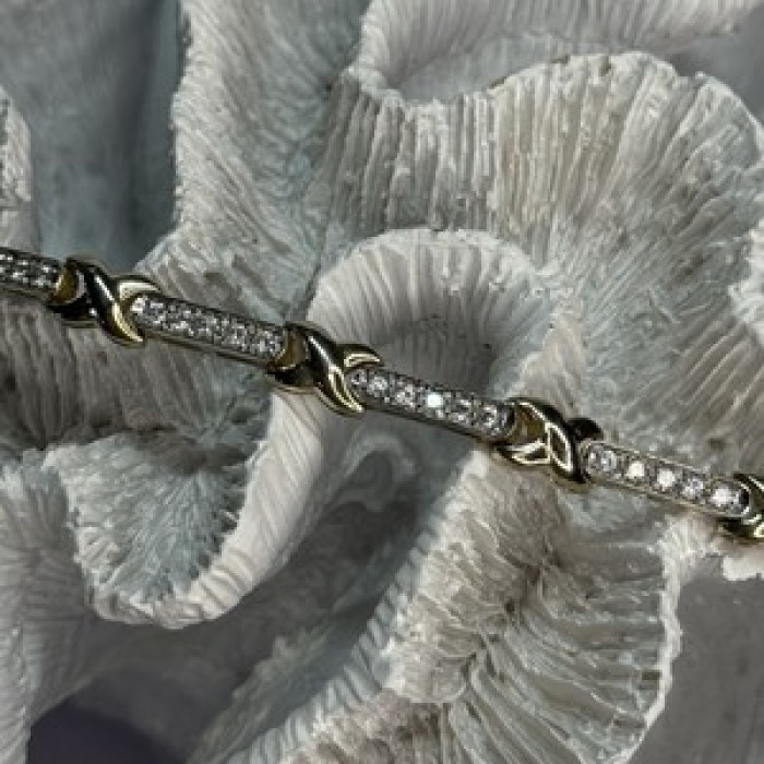 Elegant 925 Sterling Silver CZ Bracelet Length 7.5 Inch