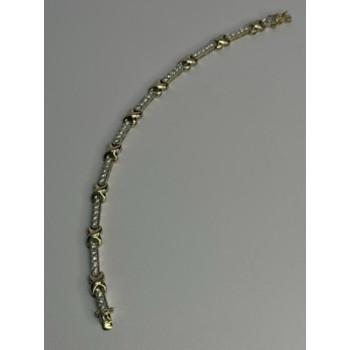 Elegant 925 Sterling Silver CZ Bracelet Length 7.5 Inch