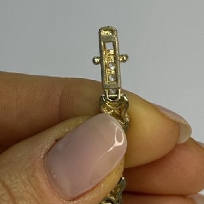 Elegant 925 Sterling Silver CZ Bracelet Length 7.5 Inch