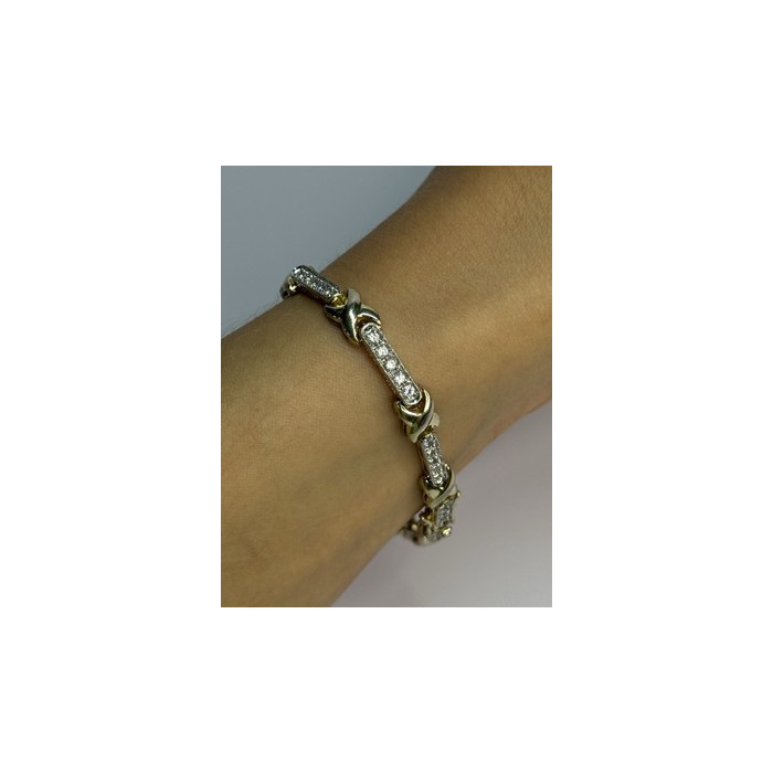 Elegant 925 Sterling Silver CZ Bracelet Length 7.5 Inch