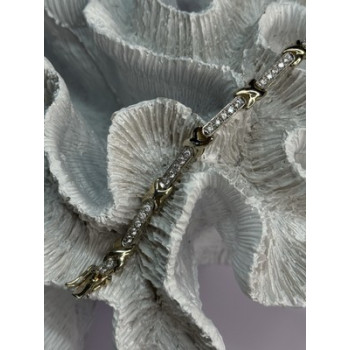 Elegant 925 Sterling Silver CZ Bracelet Length 7.5 Inch