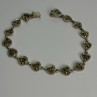 Vintage 925 Sterling Silver Marcasite Heart Bracelet Length 7 Inch