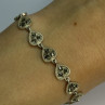 Vintage 925 Sterling Silver Marcasite Heart Bracelet Length 7 Inch