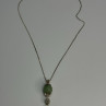 925 Sterling Silver Jadeite Necklace Length 18 Inch