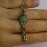 925 Sterling Silver Jadeite Necklace Length 18 Inch