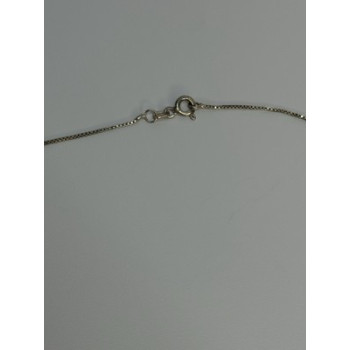 925 Sterling Silver Jadeite Necklace Length 18 Inch