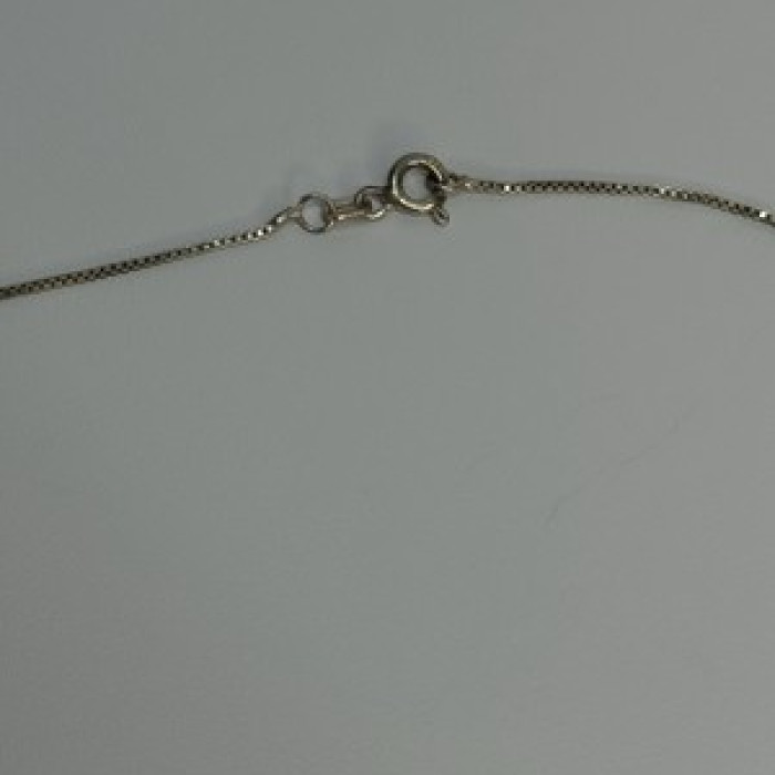 925 Sterling Silver Jadeite Necklace Length 18 Inch