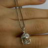 925 Sterling Silver Multi-Color CZ Merry-Go-Round Pendant Necklace Length 18/16