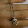 925 Sterling Silver Multi-Color CZ Merry-Go-Round Pendant Necklace Length 18/16