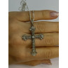 925 Sterling Silver Diamond Cross Necklace Length 30 Inch