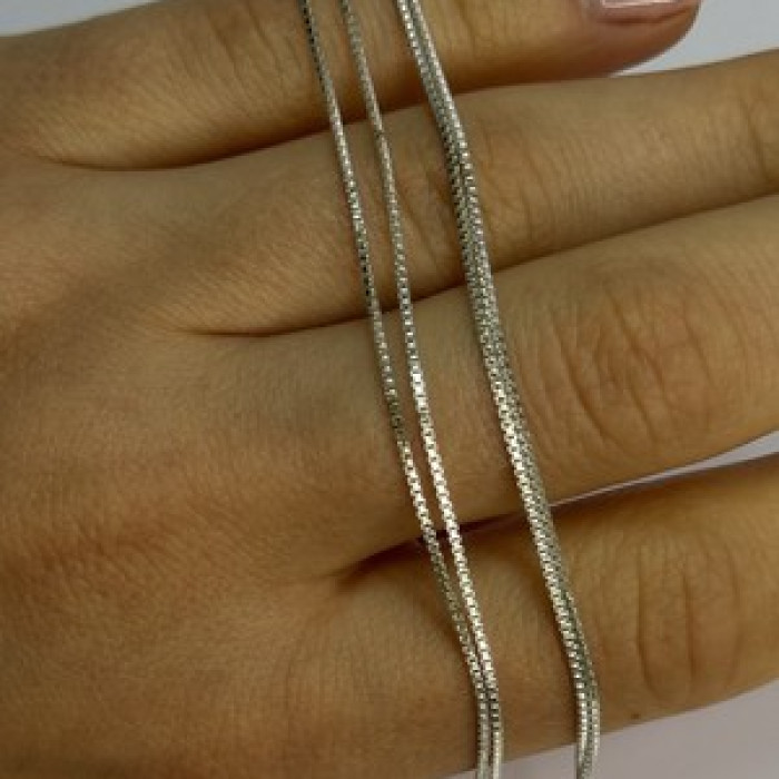 925 Sterling Silver Diamond Cross Necklace Length 30 In