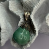 Vintage 925 Sterling Silver Malachite Pendant Length 2 Inch