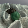 Vintage 925 Sterling Silver Malachite Pendant Length 2 Inch