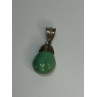Vintage 925 Sterling Silver Malachite Pendant Length 2 Inch