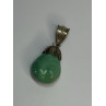 Vintage 925 Sterling Silver Malachite Pendant Length 2 Inch