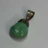 Vintage 925 Sterling Silver Malachite Pendant Length 2 Inch